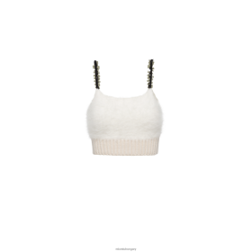 Miu Miu Angora és selyem növényi teteje fehér - Miu Miu Hungary 826B06628