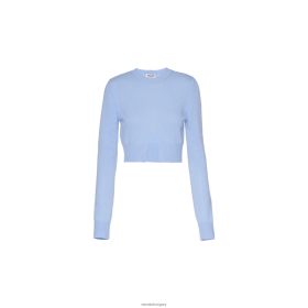 Miu Miu Cashmere Crew-nyakú pulóver világoskék - Miu Miu Hungary 826B06752