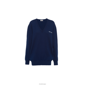 Miu Miu Cashmere pulóver logóval kobaltkék - Miu Miu Hungary 826B06800
