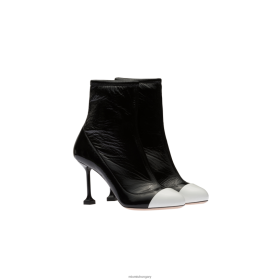 Miu Miu Fémes műszaki szövet és szabadalmi bőr zsákmány fekete/fehér - Miu Miu Hungary 826B06344