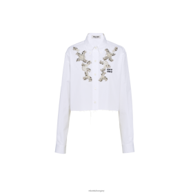 Miu Miu Kőhírű poplin ing fehér - Miu Miu Hungary 826B06664