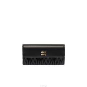 Miu Miu Nagy Matelasse Nappa bőr pénztárca fekete - Miu Miu Hungary 826B061086