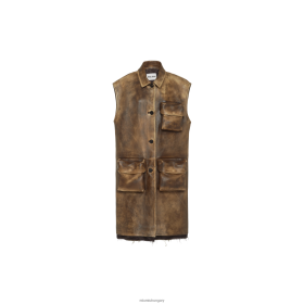 Miu Miu Nappa bőr mellény Elefántcsont/kakaóbarna - Miu Miu Magyarország 826B06559