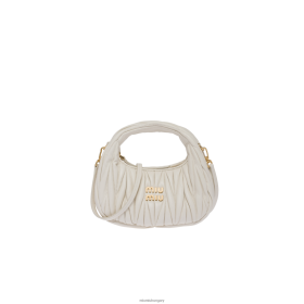 Miu Miu Vándoroljon Matelasse Nappa bőr hobo mini-táskát fehér - Miu Miu Magyarország 826B0627