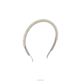 Miu Miu fém fejpánt gyöngyökkel és kristályokkal krém - Miu Miu Hungary 826B061174