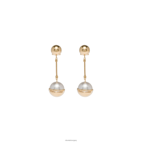 Miu Miu fém- és gyöngy fülbevalók arany/krém - Miu Miu Hungary 826B061307