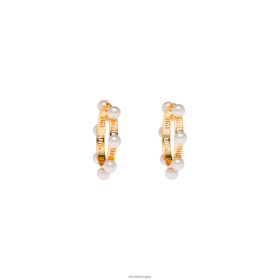 Miu Miu fém- és gyöngy fülbevalók arany/krém - Miu Miu Magyarország 826B061322