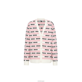 Miu Miu gyapjúkardigán Fehér/Alabaster rózsaszín - Miu Miu Hungary 826B06748