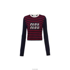 Miu Miu gyapjúszemélyzet-nyakú pulóver haditengerészet - Miu Miu Magyarország 826B06761