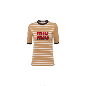 Miu Miu gyapjúszemélyzet-nyakú pulóver tevebarna - Miu Miu Hungary 826B06760