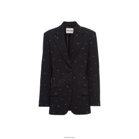 Miu Miu hímzett, egyszemű gabona de poudre dzseki fekete - Miu Miu Magyarország 826B06533