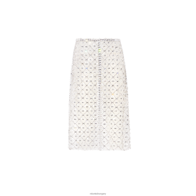 Miu Miu hímzett organza midi-szoknya fehér - Miu Miu Hungary 826B06910