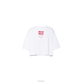 Miu Miu hímzett pamut mez póló fehér - Miu Miu Magyarország 826B06725