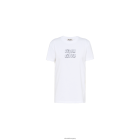 Miu Miu hímzett pamut póló fehér - Miu Miu Hungary 826B06694