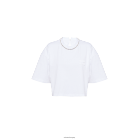 Miu Miu hímzett pamut póló fehér - Miu Miu Hungary 826B06710