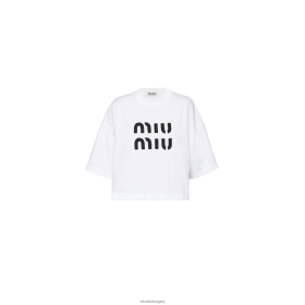 Miu Miu hímzett pamut póló fehér - Miu Miu Magyarország 826B06699