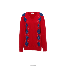Miu Miu intarsia kötött kasmír pulóver piros - Miu Miu Magyarország 826B06799