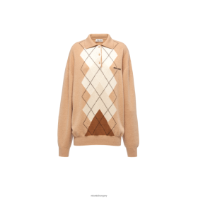 Miu Miu intarsia kasmír póló ing tevebarna - Miu Miu Hungary 826B06798