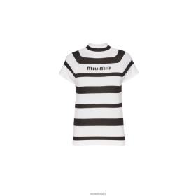 Miu Miu kasmír és selyem teknős pulóver fehér/fekete - Miu Miu Hungary 826B06762