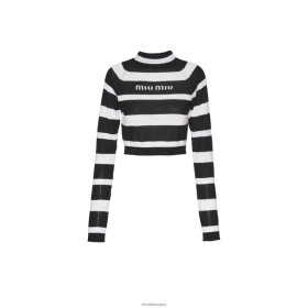 Miu Miu kasmír és selyem teknős pulóver fekete/fehér - Miu Miu Magyarország 826B06763