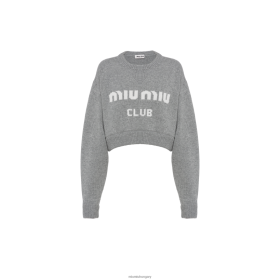 Miu Miu kivágott kasmír pulóver szürke - Miu Miu Hungary 826B06824