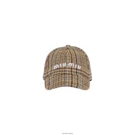 Miu Miu kockás shetlandi gyapjú baseball sapka kakaóbarna - Miu Miu Hungary 826B061190