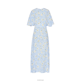 Miu Miu krepp de chine midi-ruha világoskék/elefántcsont - Miu Miu Magyarország 826B06383