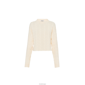 Miu Miu legénység nyakú kasmír pulóver albínó fehér - Miu Miu Magyarország 826B06823