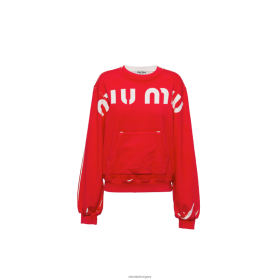 Miu Miu nyomtatott pamut pulóver piros - Miu Miu Magyarország 826B06681