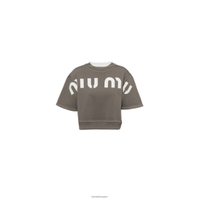 Miu Miu nyomtatott pamut pulóver szürke - Miu Miu Magyarország 826B06679