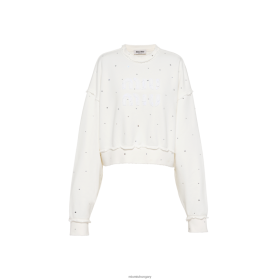 Miu Miu pamut hímzett pulóver kristályokkal fehér - Miu Miu Magyarország 826B06693