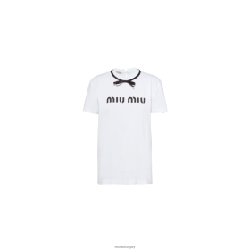 Miu Miu pamut póló íj fehér - Miu Miu Magyarország 826B06727