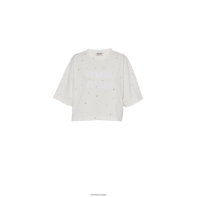 Miu Miu pamut póló kristályokkal fehér - Miu Miu Magyarország 826B06697