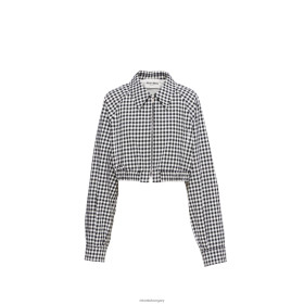 Miu Miu pamutszövetség ellenőrző bluson dzseki fehér/fekete - Miu Miu Magyarország 826B06473