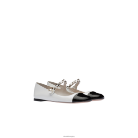 Miu Miu szabadalmi bőr balerinák fehér/fekete - Miu Miu Hungary 826B06286