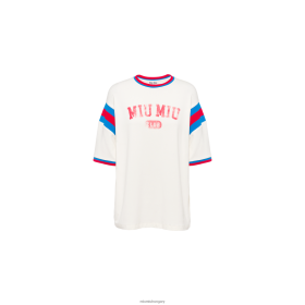 Miu Miu túlméretezett nyomtatott mez póló elefántcsont - Miu Miu Magyarország 826B06717