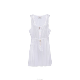 Miu Miu ujjatlan műszaki selyem ruha fehér - Miu Miu Hungary 826B06372