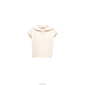 Miu Miu ujjatlan pamut pulóver elefántcsont - Miu Miu Hungary 826B06724