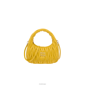 Miu Miu vándoroljon Matelasse Nappa bőr mini hobo táska napsütéses sárga - Miu Miu Hungary 826B062