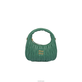 Miu Miu vándoroljon Matelasse Nappa bőr mini hobo táska zsályaszínű - Miu Miu Hungary 826B0614