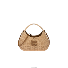 Miu Miu vándoroljon a fonott kézitáska barnás/karamell - Miu Miu Hungary 826B0638